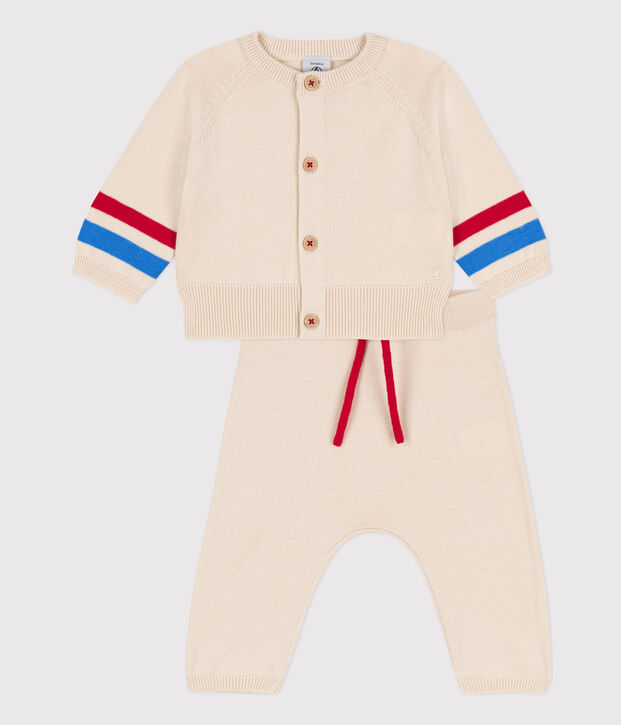 Conjunto de punto tricotado para beb&eacute; crudo/multicolor