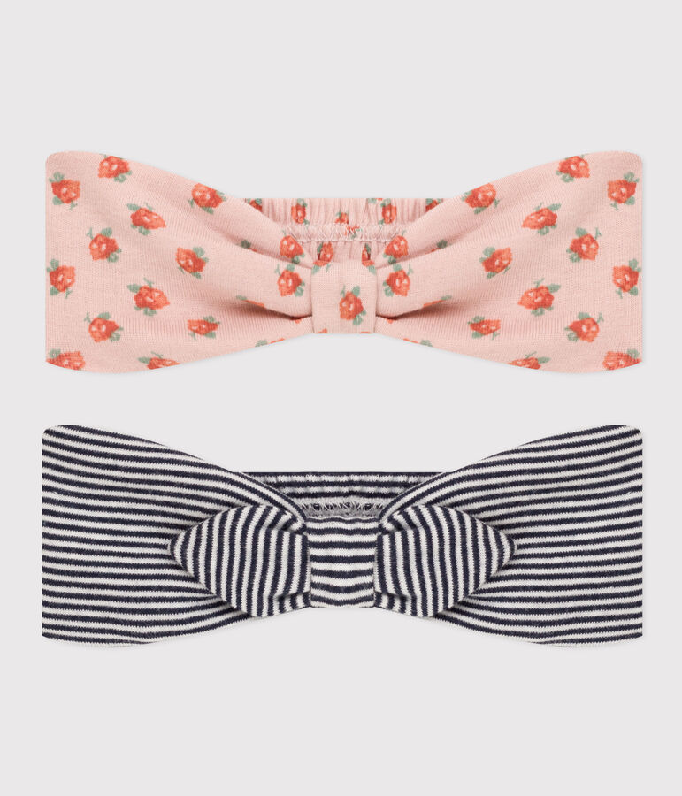 Juego de 2 diademas de algod&oacute;n para beb&eacute; multicolor