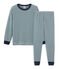 Pijama de punto para niño verde PINEDE/blanco MARSHMALLOW