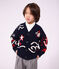 C&aacute;rdigan infantil de lana y algod&oacute;n con estampado rojo/multicolor