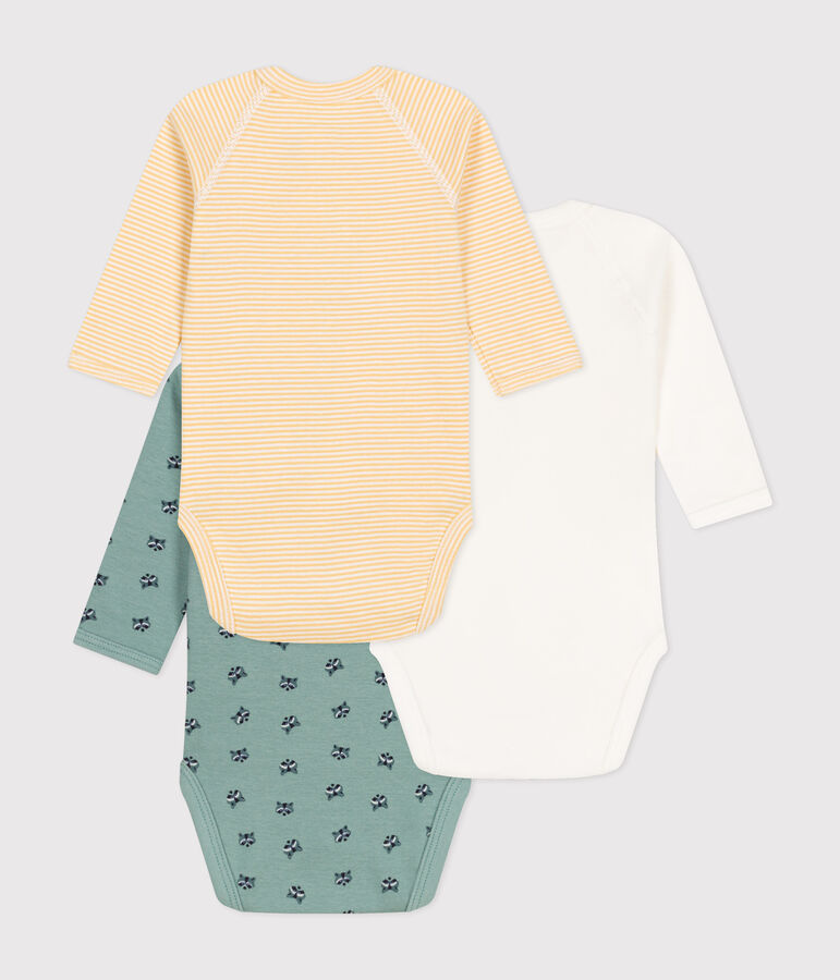 Juego de 3 bodis cruzados de manga larga de algod&oacute;n para beb&eacute; variante 1