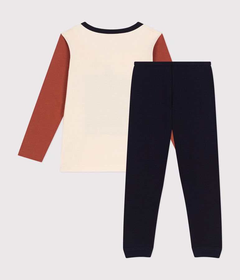 Pijama infantil liso con motivo de patinetes de algod&oacute;n azul/multicolor