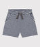 Shorts de punto flameado a rayas para niña azul MEDIEVAL/blanco MARSHMALLOW
