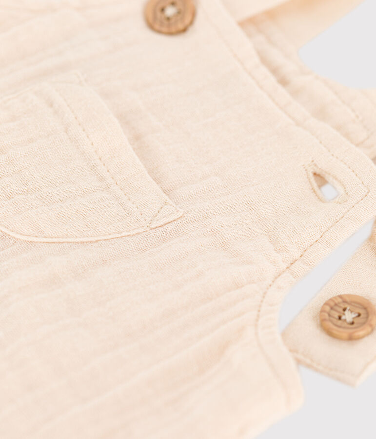 Peto corto de gasa de algod&oacute;n para beb&eacute; crudo