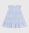 Vestido sin mangas de popelina a rayas para bebé BLEU/ MULTICO