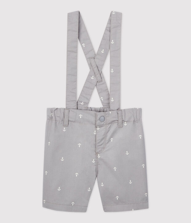 Pantal&oacute;n corto de sarga irresistible de beb&eacute; ni&ntilde;o gris/blanco
