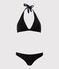 Traje de baño de 2 piezas liso de mujer negro NOIR