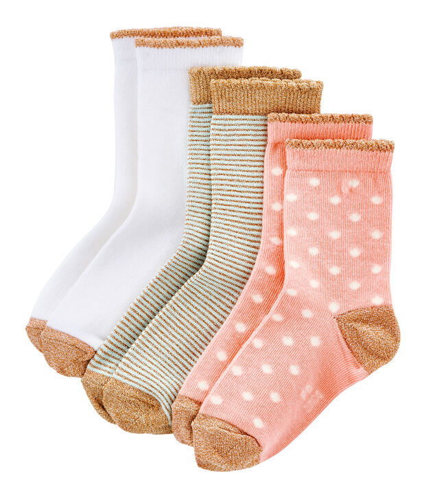 Caja de 3 pares de calcetines infantiles para ni&ntilde;a multicolor