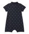 Pelele corto de bebé niño estampado con cuello tipo polo azul SMOKING/blanco FETA