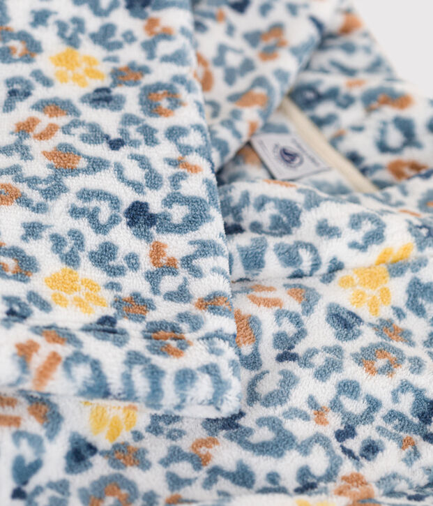 Bata de tejido polar para ni&ntilde;o/ni&ntilde;a blanco/azul/multicolor