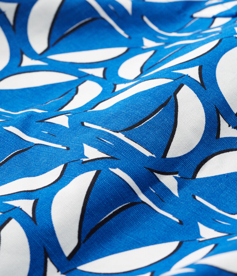 Bolso Maxi en canev&aacute;s blanco LAIT/azul PERSE/ MULTICO