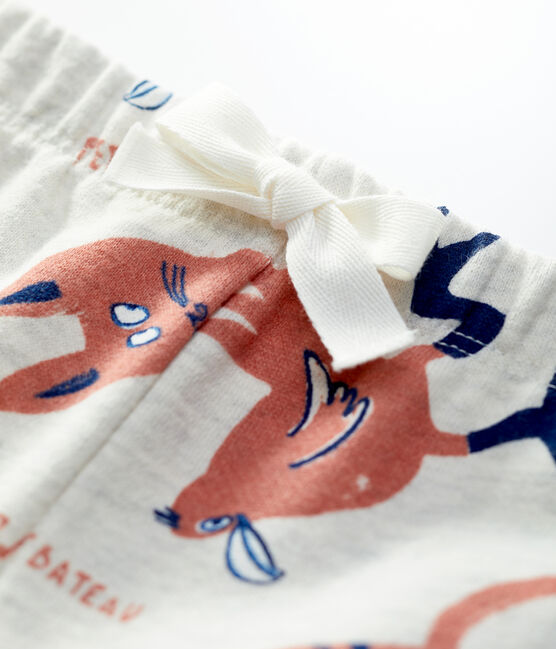 Pantalón con estampado de animales de muletón para bebé beige MONTELIMAR/blanco MULTICO