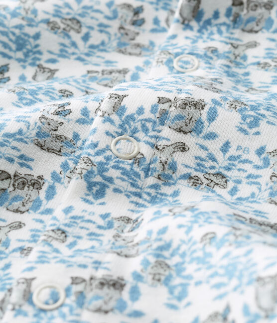 Body de nacimiento manga larga para bebé niño de punto blanco MARSHMALLOW/azul TOUDOU/ MULTICO