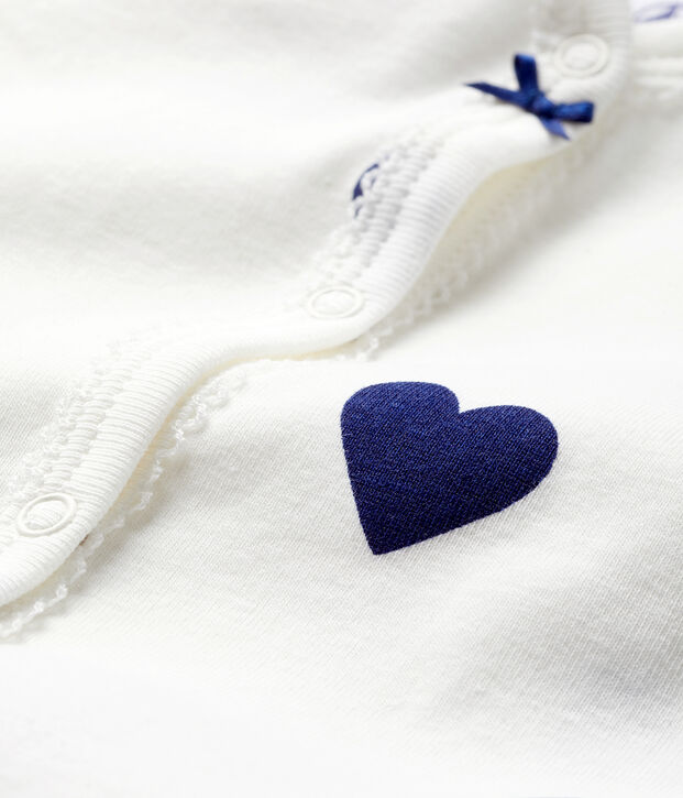Pelele de punto de algod&oacute;n para beb&eacute; ni&ntilde;a-ni&ntilde;o blanco/azul