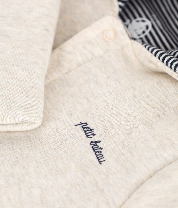 Mono liso enguatado con capucha y pies para beb&eacute; MONTELIMAR CHINE