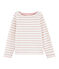 Jersey marinero de niña blanco MARSHMALLOW/rosa JOLI BRILLANT