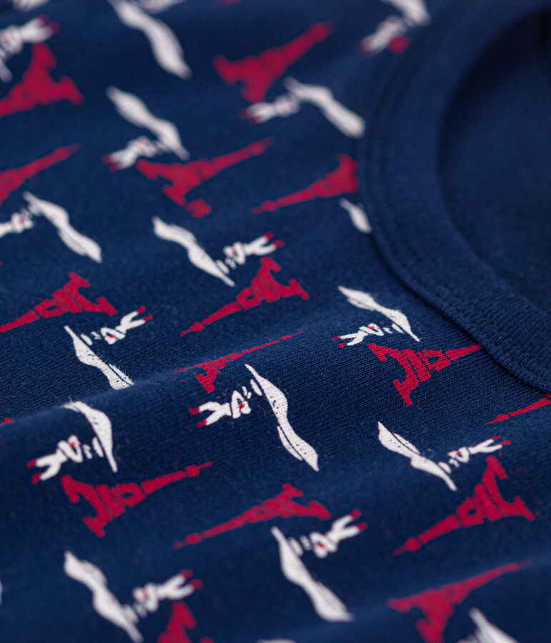 Pijama corto Par&iacute;s de algod&oacute;n para ni&ntilde;o azul/multicolor