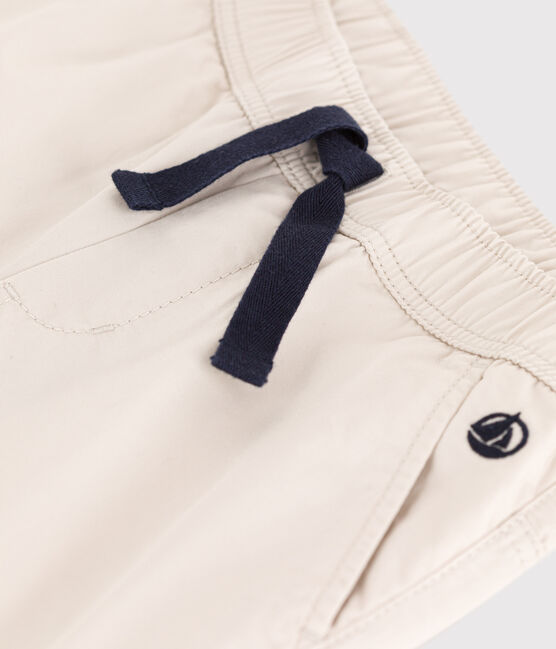 Pantalón de corte normal de sarga de algodón de niño beige FETA