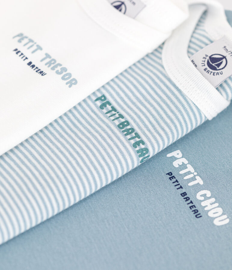 Juego de 3 bodis de algod&oacute;n de manga larga para beb&eacute; multicolor