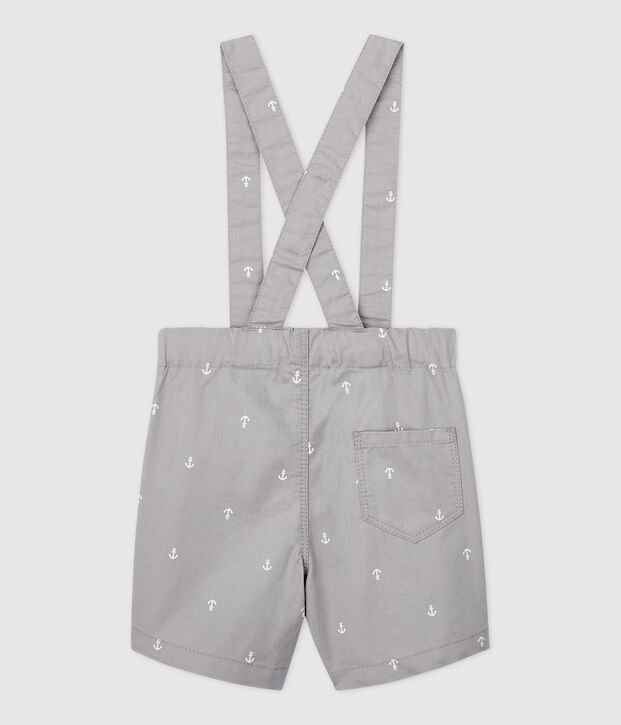 Pantal&oacute;n corto de sarga irresistible de beb&eacute; ni&ntilde;o gris/blanco
