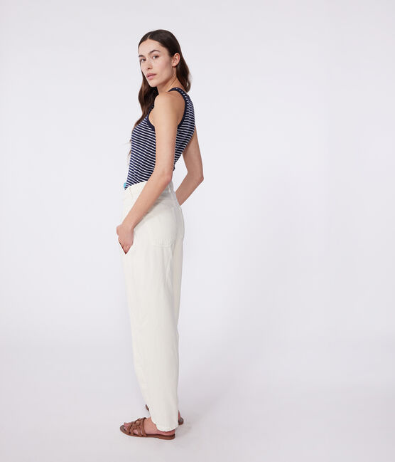 Camiseta de tirantes La Icónica de algodón a rayas para mujer azul SMOKING/blanco MARSHMALLOW