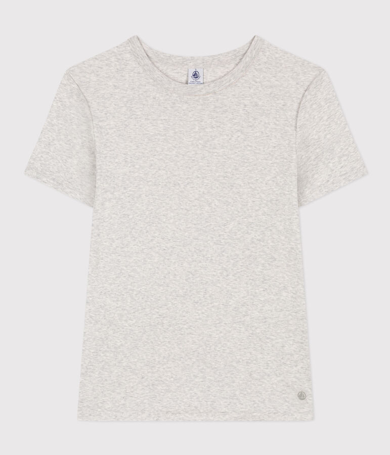 Camiseta L'ICONIQUE de algod&oacute;n con cuello redondo para mujer gris