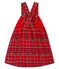 Vestido vaquero tipo peto de cuadros para bebé niña rojo TERKUIT/blanco MULTICO CN