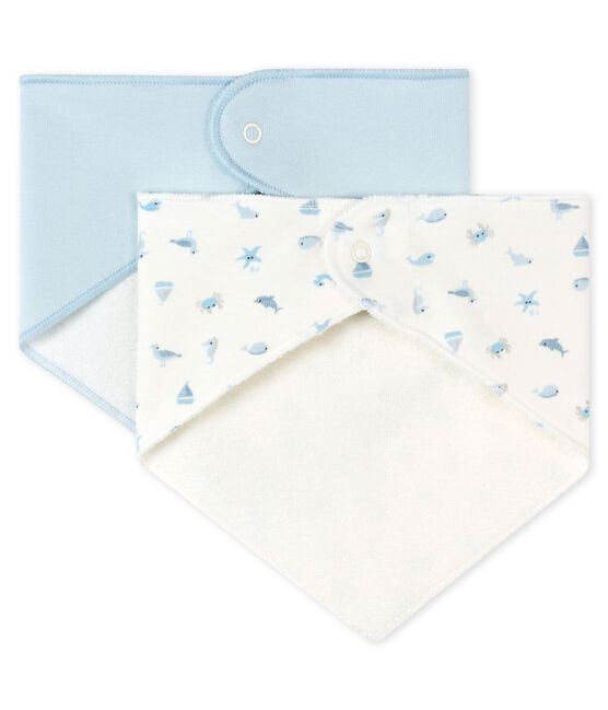 Dúo de bandanas-baberos de canalé para bebé variante 1