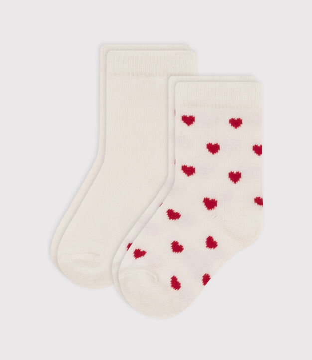 2 pares de calcetines de algod&oacute;n con estampado de coraz&oacute;n para beb&eacute; multicolor
