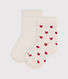 Juego de 2 pares de calcetines de punto de algodón con corazones para bebé