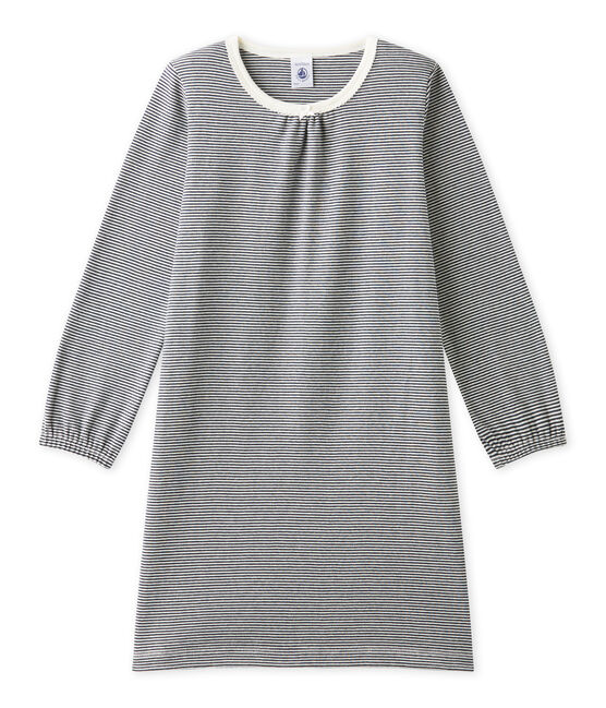 Camisón milrayas para niña azul SMOKING/beige COQUILLE