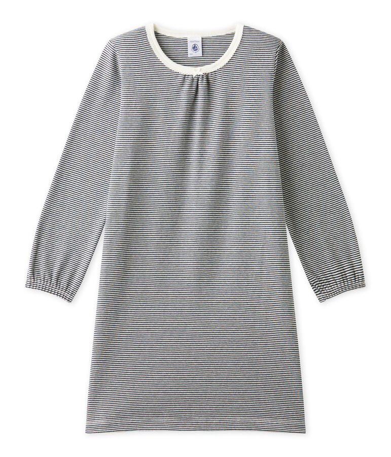 Camis&oacute;n milrayas para ni&ntilde;a azul/blanco