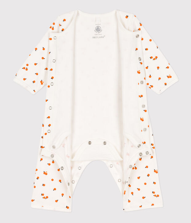 Bodyjama de algod&oacute;n estampado blanco/ORANGE