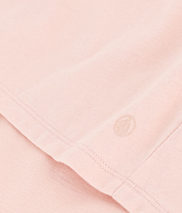 Camiseta LA RECTA de algod&oacute;n con cuello de pico para mujer rosa