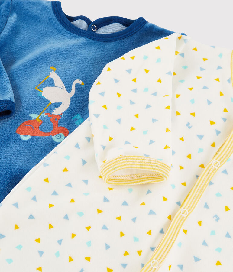 Par de peleles para beb&eacute; de terciopelo multicolor