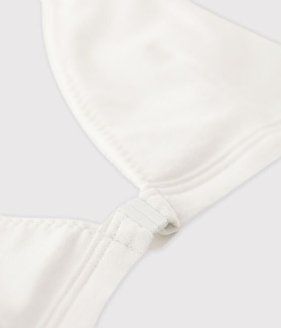Sujetador blanco con apertura frontal de algodón orgánico y elastano blanco ECUME