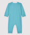 Pijama enterizo de rayas de algodón y lyocell azul MIROIR/blanco MARSHMALLOW