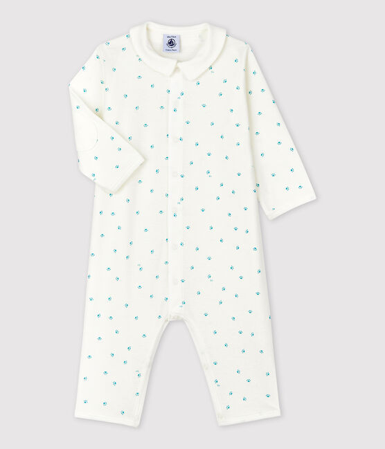 Pijama enterizo sin pies con patitas de bebé de algodón blanco MARSHMALLOW/blanco MISTIGRI