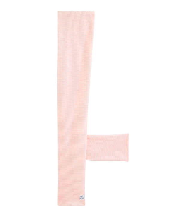 Leggings infantiles de lana y algod&oacute;n rosa/blanco