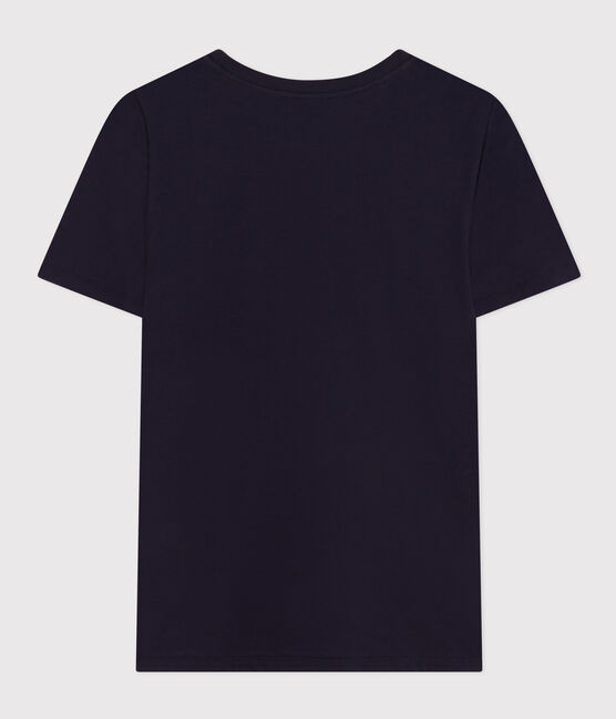Camiseta La Recta de algodón con cuello redondo para mujer azul SMOKING