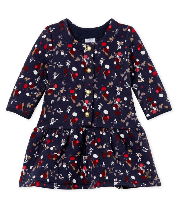 Vestido estampado para beb&eacute; ni&ntilde;a azul/multicolor