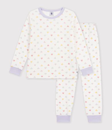Pijama infantil de terciopelo con corazones