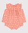 Conjunto de dos piezas de algodón con estampado de soles para recién nacido naranja ABRICOT/ MARSHMALLOW