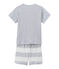 Pijama corto en dos materias para niño gris POUSSIERE/blanco LAIT