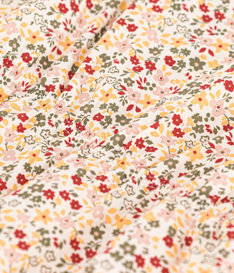 Mono corto de popelina estampada para beb&eacute; crudo/multicolor