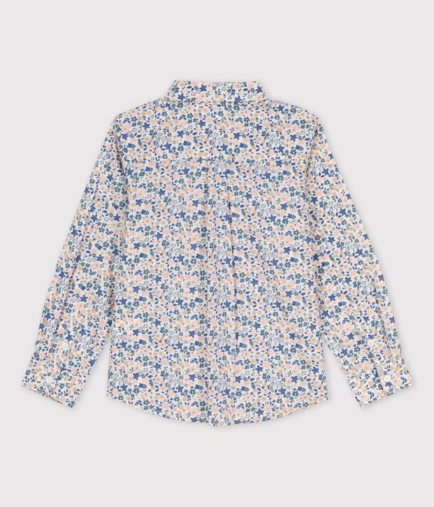 Camisa de popelina de ni&ntilde;o blanco/multicolor
