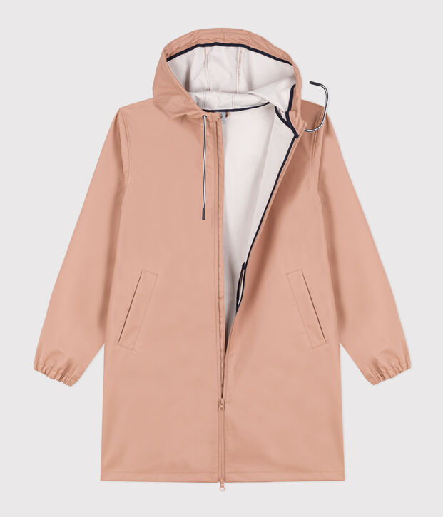 Chubasquero largo y ligero de material reciclado unisex beige