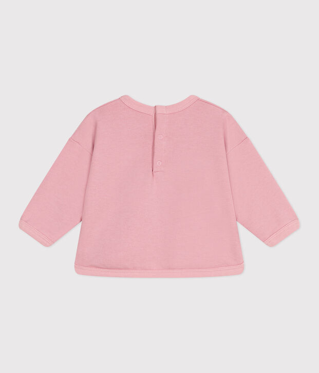 Sudadera de beb&eacute; de algod&oacute;n liso rosa
