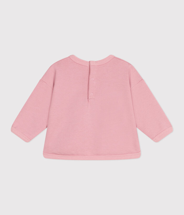 Sudadera de beb&eacute; de algod&oacute;n liso rosa