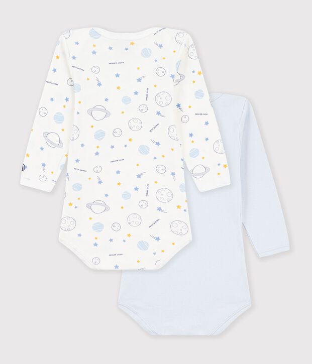 Lot de 2 bodies manches longues en coton. multicolor